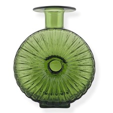 Vintage Helena Tynell Green Glass Aurinkopullo Sun Bottle Vase Riihimaen Lasi 2/ picture