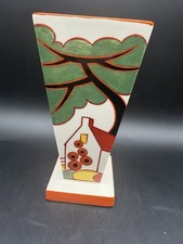 Wedgwood Clarice Cliff Bizarre Red Roofs Conical Vase 2000 England picture