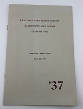 1957 Hagerstown High School In Maryland Class Of 1937 20th Reunion Booklet picture