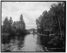 Raquette Lake NY St Huberts Isle Boat Landing 1907 Pier Wharves Adirondacks picture