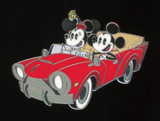Artist Proof AP Mickey & Minnie Runaway Railway Style Convertible Red Car Pin picture