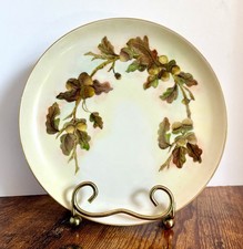 Vtg February 4, 1960 Germany Acorn Plate Hand Painted Signed LoRetta Gold Rim picture