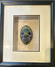African Handmade Framed Beaded Mask Wall Art Decor - Heritage Collection picture