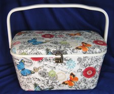 Vintage Looking French Style Sewing Box with Tray. picture