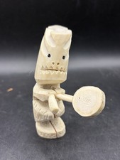 Drummer Tupilak Greenlandic Inuit statue Hand Carved Art 3.5