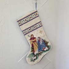 Needlepoint Stocking Imperial Elegance Christmas Decor Nativity 15