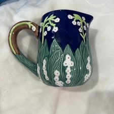 Vintage Andrea by Sadek Majolica Style Lily of the Valley Creamer Pitcher picture