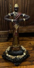 VTG Hollywood Regency Venetian Style Polychrome Monkey Butler Valet Stand 24