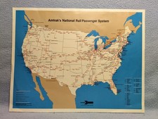 Vintage 1984 Amtrak National Rail Passenger System Map 8.5