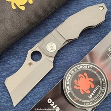 Spyderco Stovepipe CPM-20CV Stonewashed Cleaver Blade Titanium Handles C260TIP picture