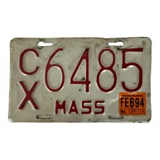 Massachusetts MA 1985 Motorcycle License Plate MASS CX 6485 Vintage DMV Reg 1994 picture