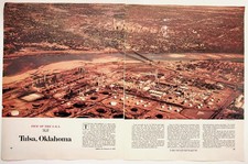 1949 Tulsa Oklahoma Aerial Photo Collier's Magazine Spread Oil Industry Ephemera picture
