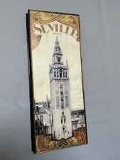 Vintage Style Seville Spain Wall Art Plaque Architectural Travel Decor Framed picture