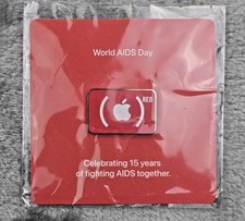 Apple (PRODUCT) RED Pin Badge Limited World AIDS Day Support picture