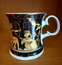 Vtg FM FATHI MAHMOUD LIMOGES Egyptian Sculpture  10oz MUG Cup  Cleopatra Pharoah picture
