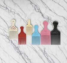 VTG Goody Textured Plastic Hair Picks Lot Pink Black Red Teal y2k/90s Lift Combs picture