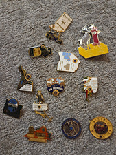 RARE LOT 12 VINTAGE LIONS CLUB PINS - INDIANA F1 GERMANY OREGON CA 1970s-80s picture