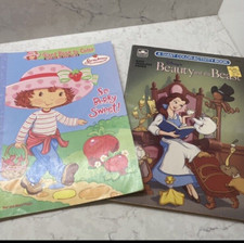 Vintage Disney's Beauty and The Beast & Stawberry Short Cake Coloring Books picture