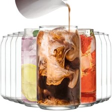 Le'raze GL 963 Set of 10 Can Shaped Drinking Glasses - 16oz (New) picture