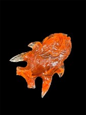 Mexican Fire Opal Glass Arrowhead • Bright Red-Orange Gemstone • Fish Shaped. picture