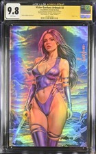 Victor Garduno Artbook #2 CGC 9.8 SS Psylocke Cyan Assassin Foil Signed picture