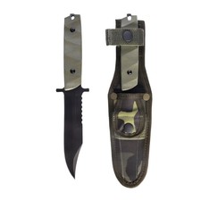 Mil-Tec Czech Fighting Knife Full-Tang 420 Stainless Fixed Blade w/ Camo Sheath picture