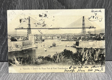1911 Marseille France Vieux Port Pont Transbordeur Bridge Postcard Mailed picture