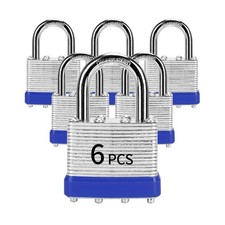 Padlocks with Same Key 6 Pcs Laminated Keyed Padlock 40mm Keyed Alike Set picture