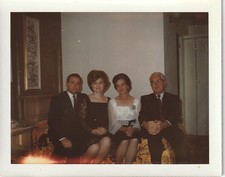 1967 Polaroid Found Photo New Orleans Two Well Dressed Couples Woman Man 1147 picture