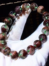 Natural rare red Phantom Quartz Crystal Round Beads Bracelet 11mm picture