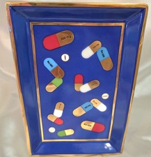 Jonathan Adler Full Dose Meds Pills Capsules Gold Accents 7x5