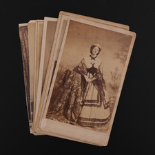 CDV Unknown Victorian Era Well Dressed Women 6 Piece Lot New York NY #671 picture