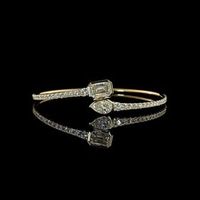 8.43ctw Pear & Emerald Cut Diamond Bangle Wrap Bracelet in 18K Yellow Gold Over picture