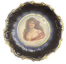 Antique Pope Gosser Clarus Ware decor Portrait Plate Victorian Lady collectible  picture