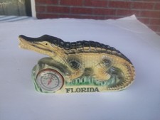 Florida vintage souvenir - ceramic alligator figurine with thermometer 1960s picture