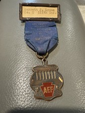 1938 AEF Reunion Badge Named Garrett J. Lyons 111th Infantry PA Balfour WWI picture