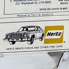 1970s Theodore Francis Green Airport Warwick Rhode Island Hertz Car Rental Map picture