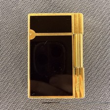 Working S.T. Dupont Gatsby Lighter Laque De Chine Black & Gold Serviced France picture