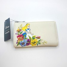 Disney Loungefly Alice in Wonderland Floral Embroidered Zip Clutch Wallet NWT picture