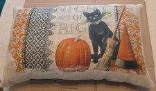 Halloween Pillow And Vintage Die-cut Haunted House And Blk Cat picture