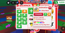 Roblox Adopt Me Dalmatian Ultra-Rare Mega Neon Can Ride & Can Fly picture