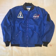 NEW Vintage Future Products NASA Blue Space Shuttle Flight Jacket Small S Coat picture
