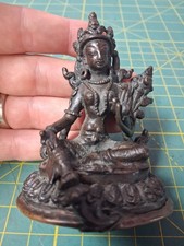 Solid Bronze Green Tara Statue 3.5
