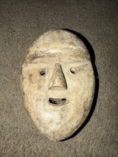 Lega Style Carved Wooden Mask Handcrafted African Tribal Art Wall Hanging Decor picture