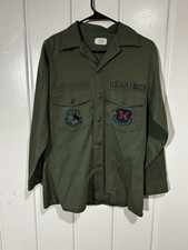 Vintage USAF Utility Shirt Fairchild AFB 92d Strategic Hospital SAC 14.5x31 picture