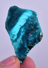 9.6grs BLUE MALACHITE CHRYSOCOLLA Peru Rough Banded Scenic Seascape Display U571 picture