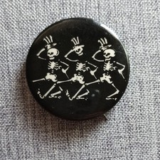 Grateful Dead, Vintage dancing skeleton design pinback button. 1-1/2