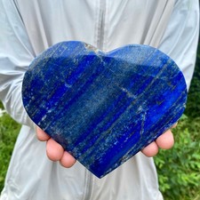 1.66LB Natural Lapis Lazuli Heart Crystal Energy Healing Wealth Attraction Medit picture