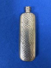 Vintage Celtic Pewter Flask- Celtic Knot Pattern picture