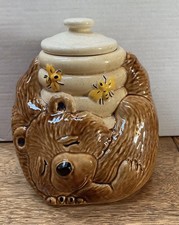 Vintage McCoy Pottery Sleeping Bear Beehive Cookie Jar #143 1960s USA picture